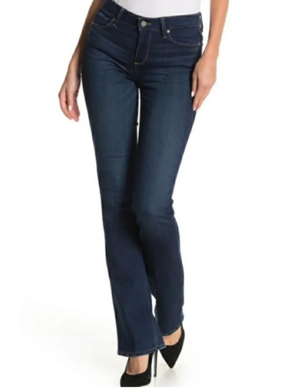 Paige Manhattan Mid Rise Bootcut Jean Odie Wash Womens 27x33